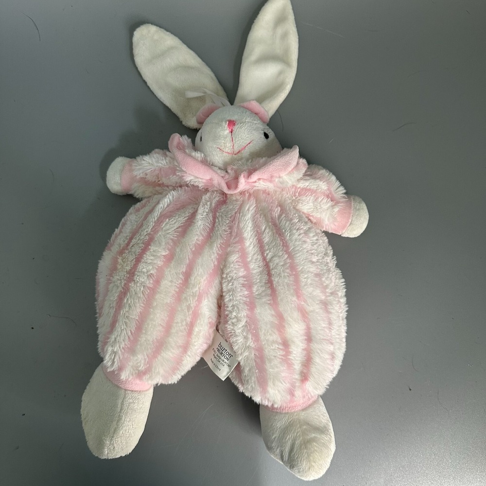 Burton + Burton Pink White Striped Bunny Rabbit Plush Stuffed Animal 2011 Toy